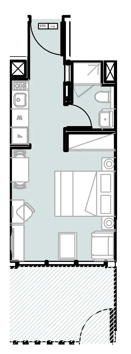 0 bedroom Apartments floor plan at Verdana III