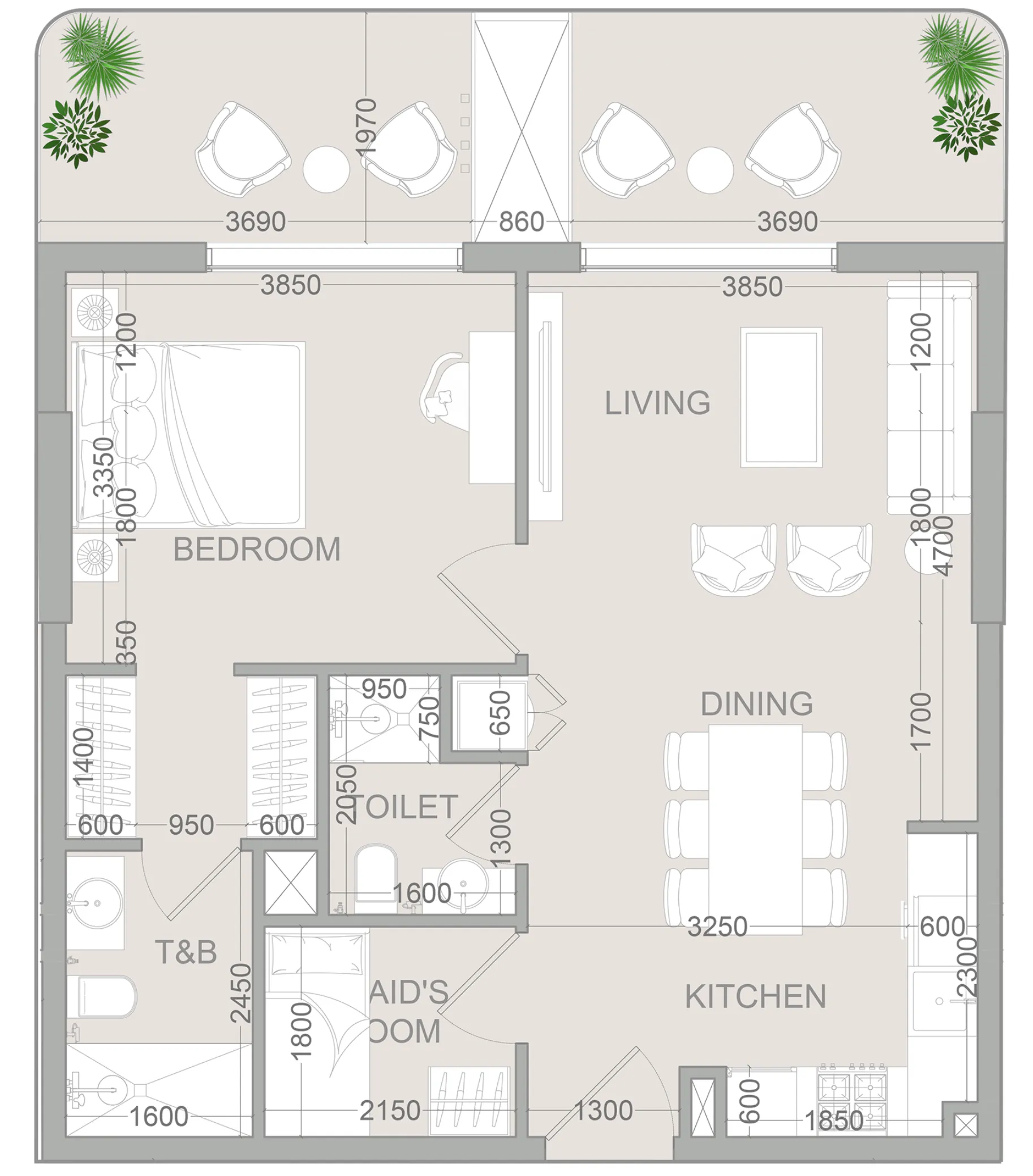 1.5 bedroom Apartments floor plan at TETR1S Tower
