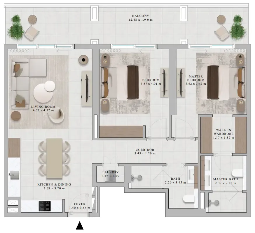 2 bedroom Apartments floor plan at Rosehill