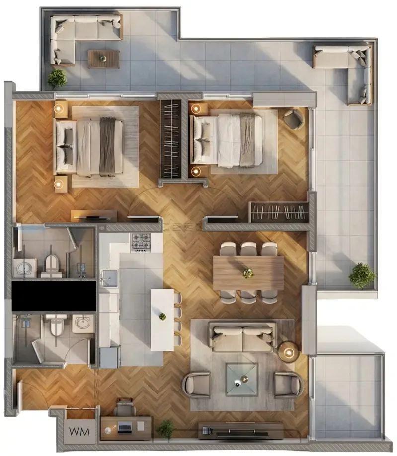 2 bedroom Apartments floor plan at Armas By Zenith