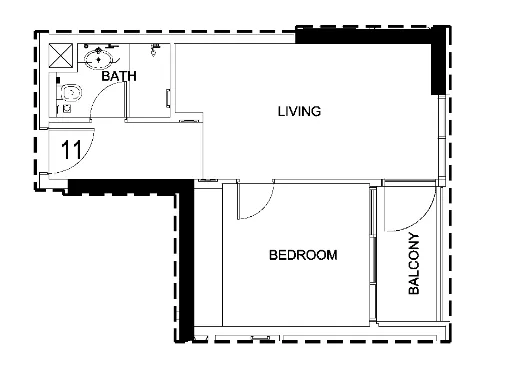 0 bedroom Apartments floor plan at Damac Hills 2 - Hotel Edge by Rotana