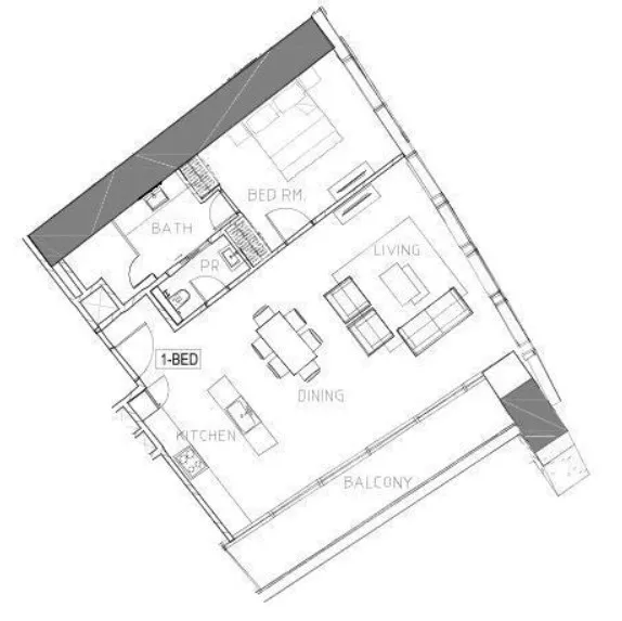 1 bedroom Apartments floor plan at Safa Two de Grisogono