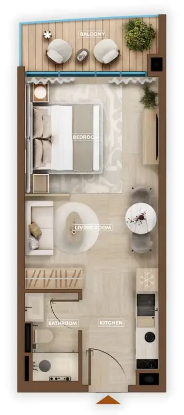 0 bedroom Apartments floor plan at Sky Hills Astra