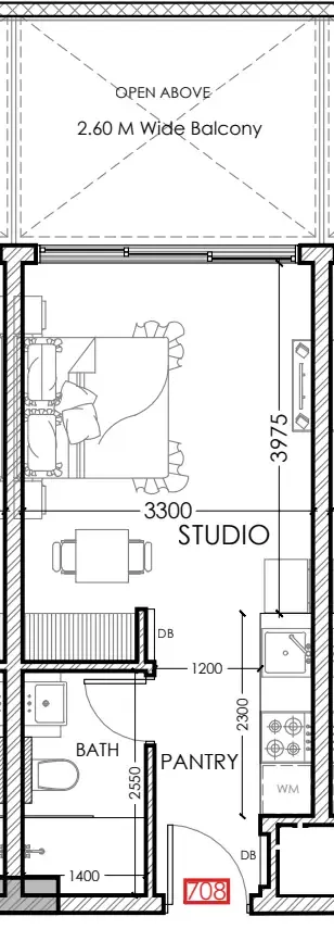 0 bedroom Apartments floor plan at Al Haseen Residences 5