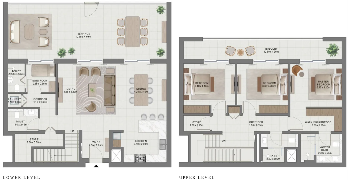 3 bedroom Townhouse floor plan at Golf Hills