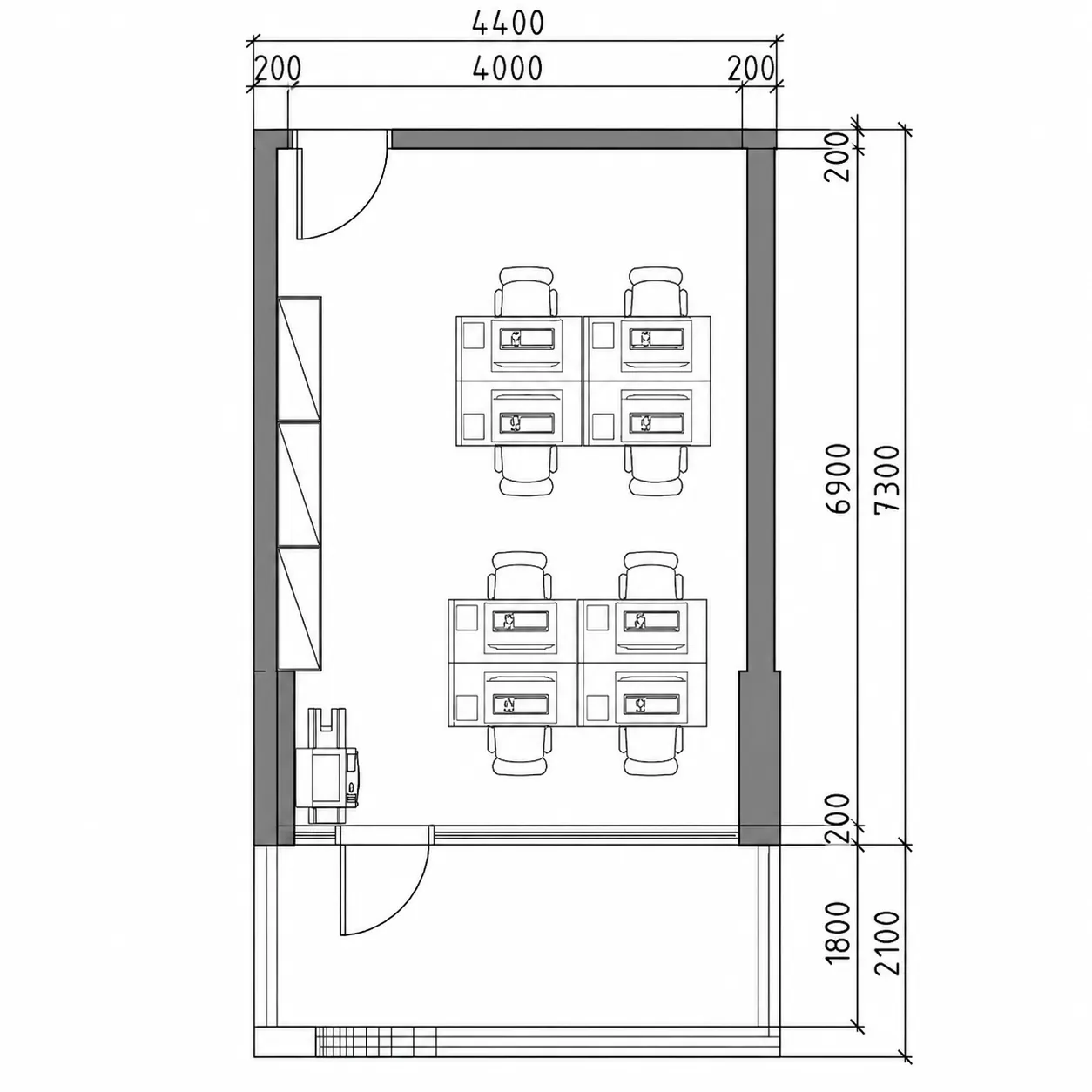  bedroom Office floor plan at Tomorrow Commercial Tower 2