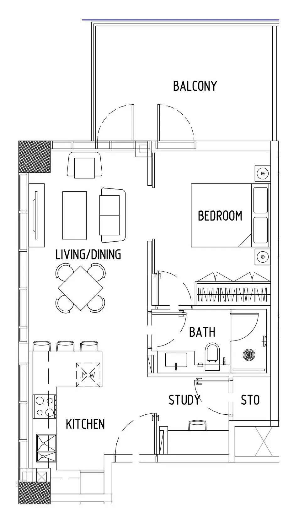 1 bedroom Apartments floor plan at Damac District