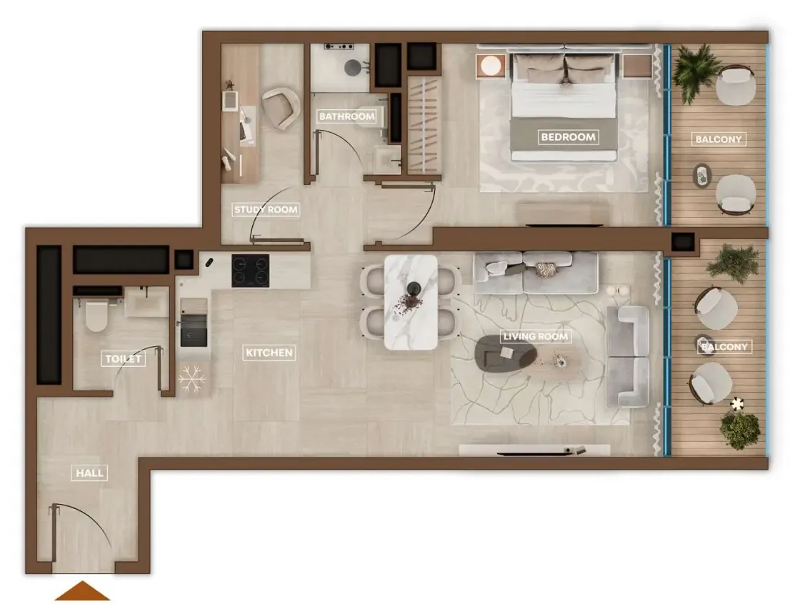 1 bedroom Apartments floor plan at Sky Hills Astra