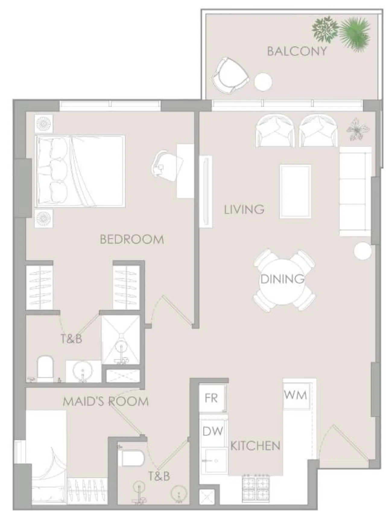 1.5 bedroom Apartments floor plan at IR1DIAN Park