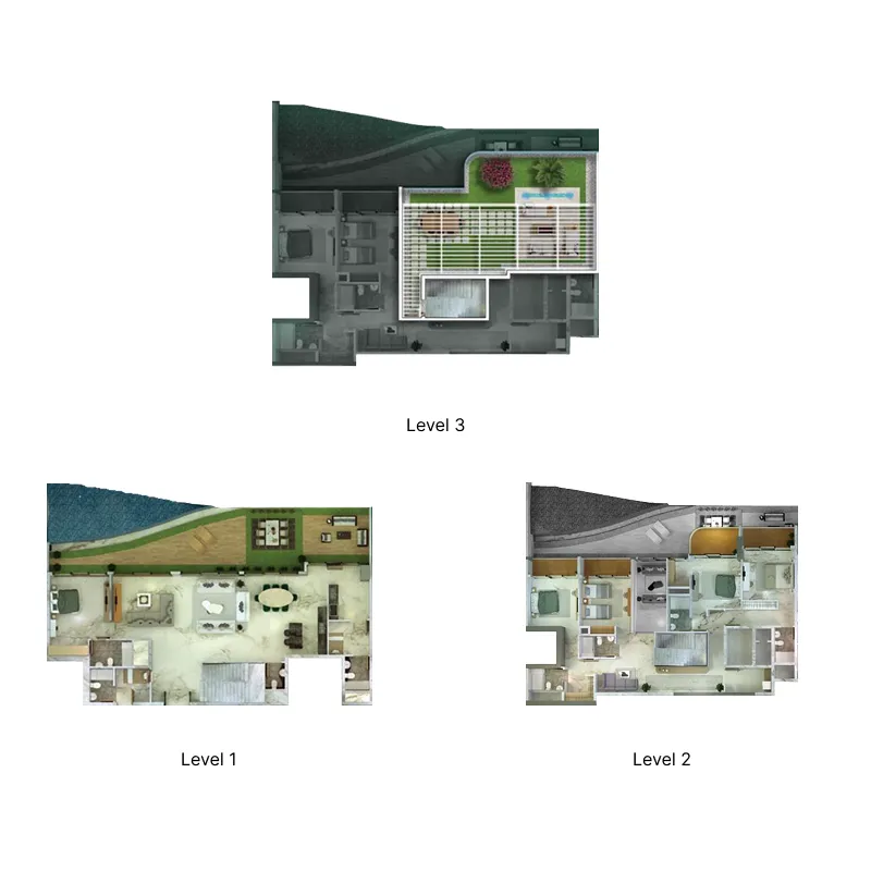 5 bedroom penthouse floor plan at 77S Tower
