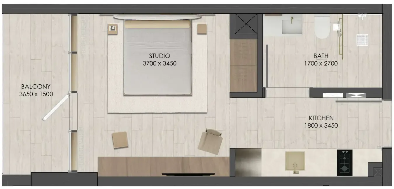 0 bedroom Apartments floor plan at JAD 288
