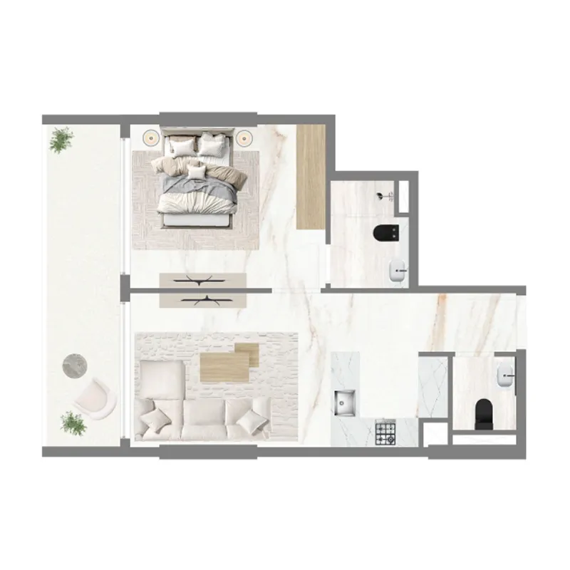 1 bedroom Apartments floor plan at Celesto 2