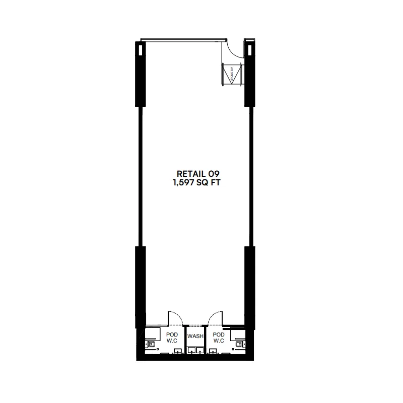  bedroom Retail floor plan at Binghatti Starfall