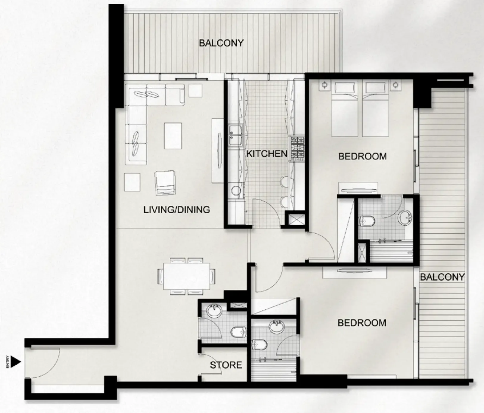 2.5 bedroom Apartments floor plan at AYAT Parkview
