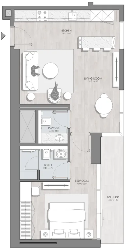 1 bedroom Apartments floor plan at Avant Garde Residences 2