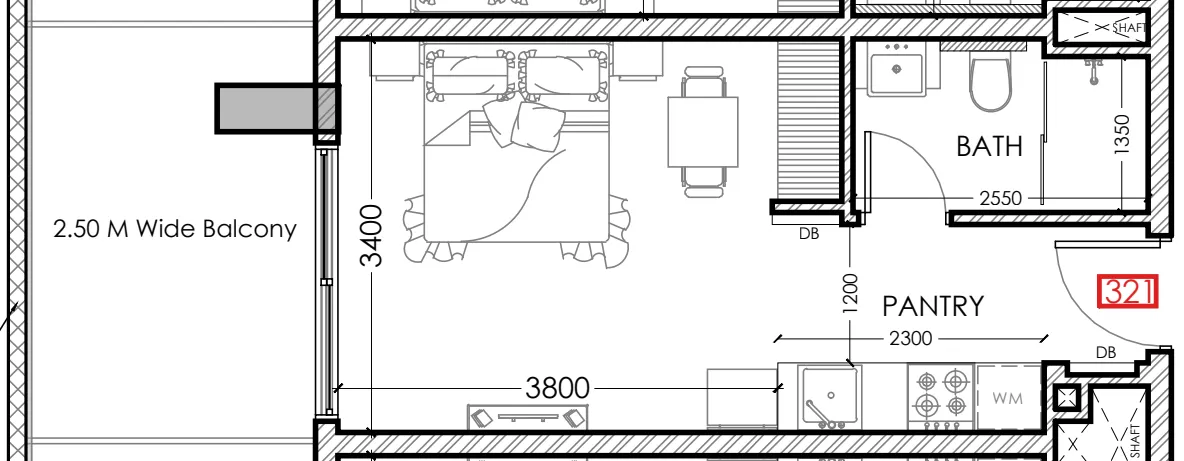 0 bedroom Apartments floor plan at Al Haseen Residences 5