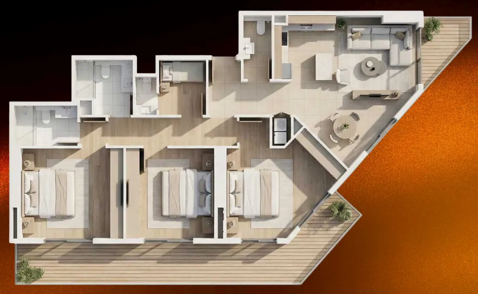 3 bedroom Apartments floor plan at 09 Life Residences
