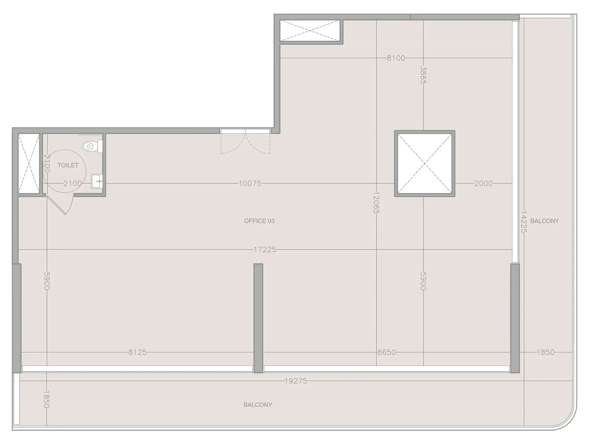  bedroom Office floor plan at 1WOOD Residence 2