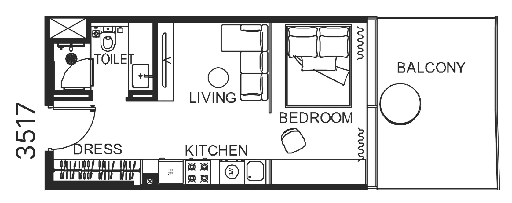 0 bedroom Apartments floor plan at The WOW Tower