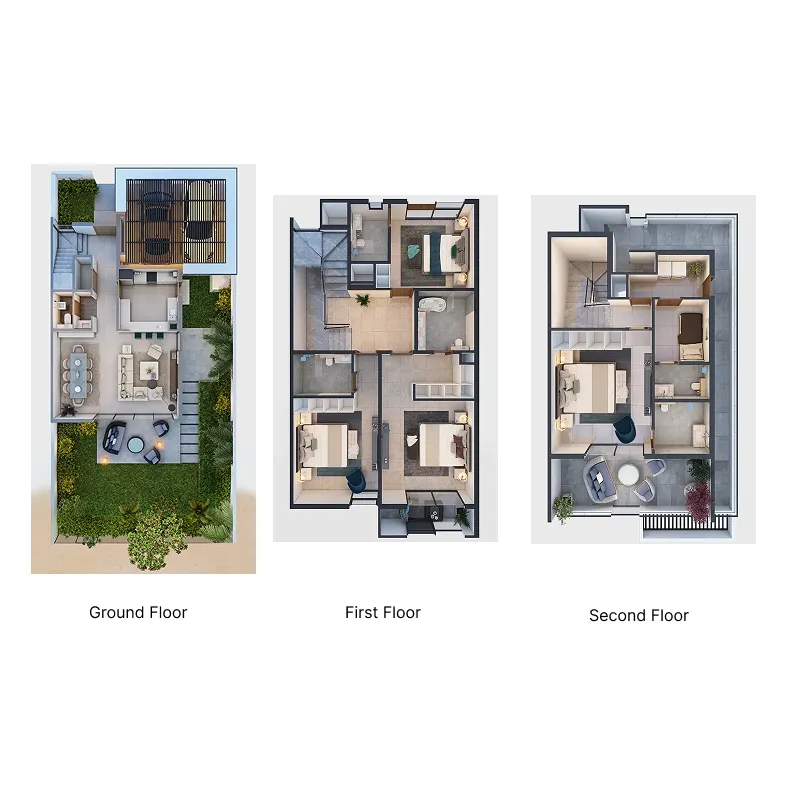 4 bedroom Villa floor plan at Sun Island Villas