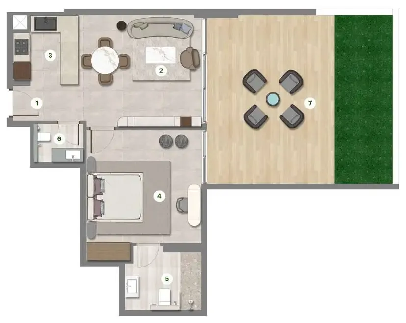 1 bedroom Apartments floor plan at Parkgreen Residences