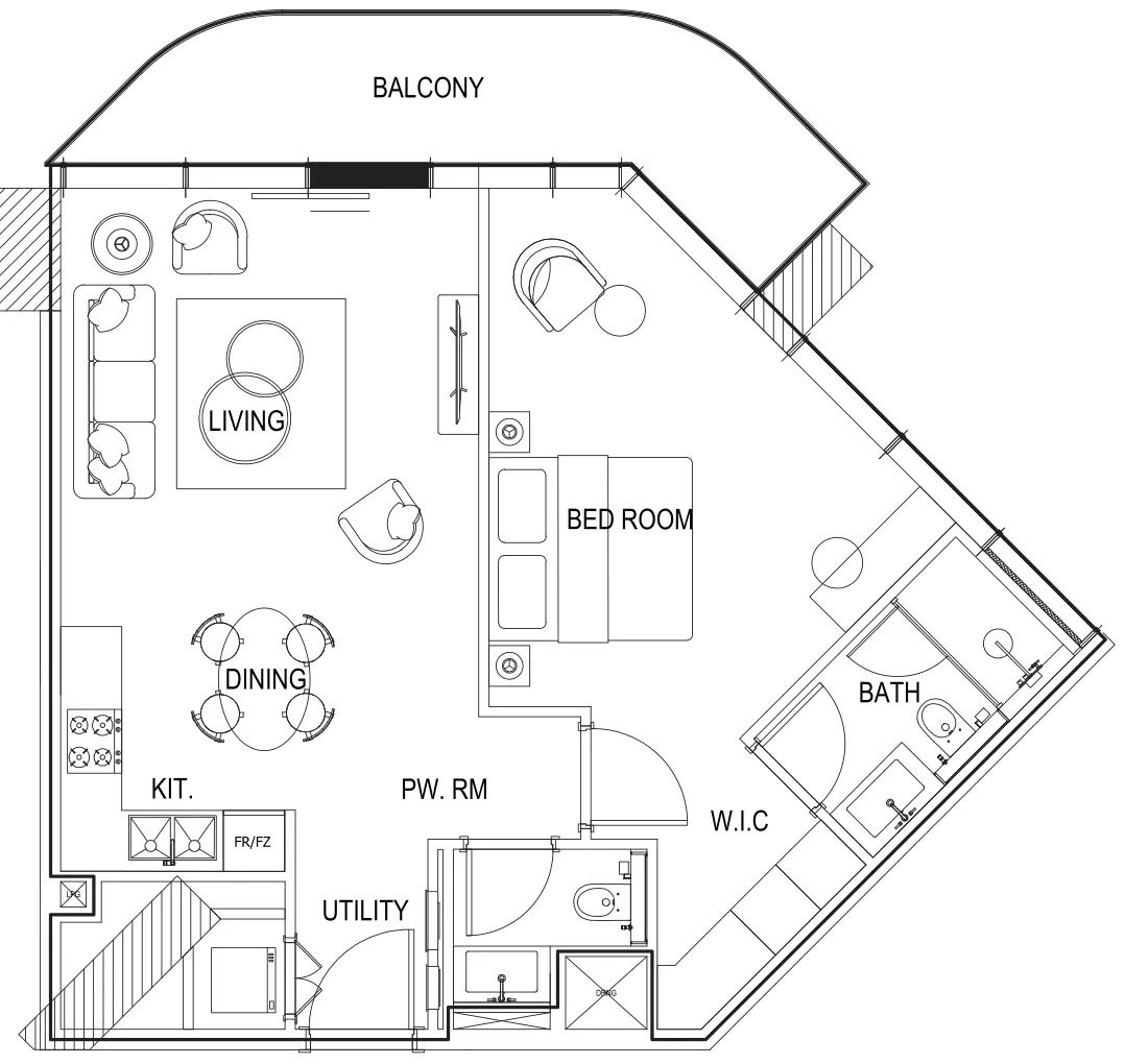 1 bedroom Apartments floor plan at Parkway by Prestige One