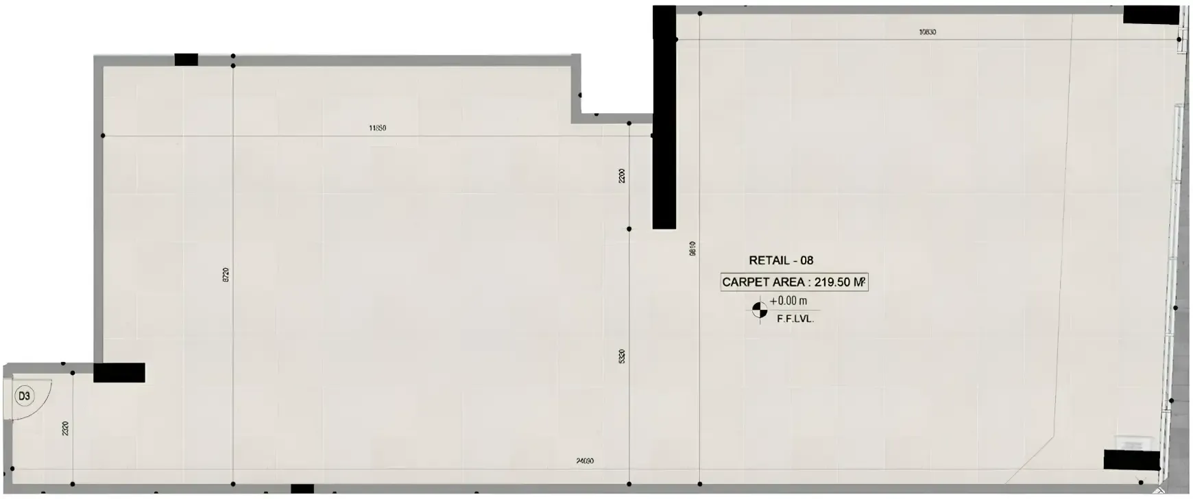  bedroom Retail floor plan at Sky Line by Peace Homes