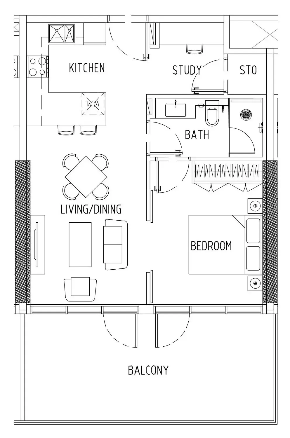 1 bedroom Apartments floor plan at Damac District