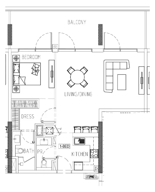1 bedroom Apartments floor plan at Damac Riverside Views