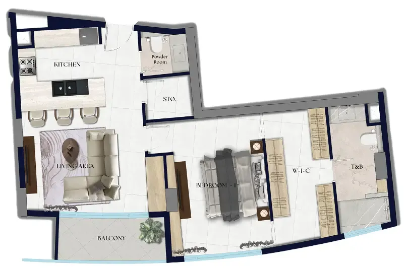 1 bedroom Apartments floor plan at Xenia Residence
