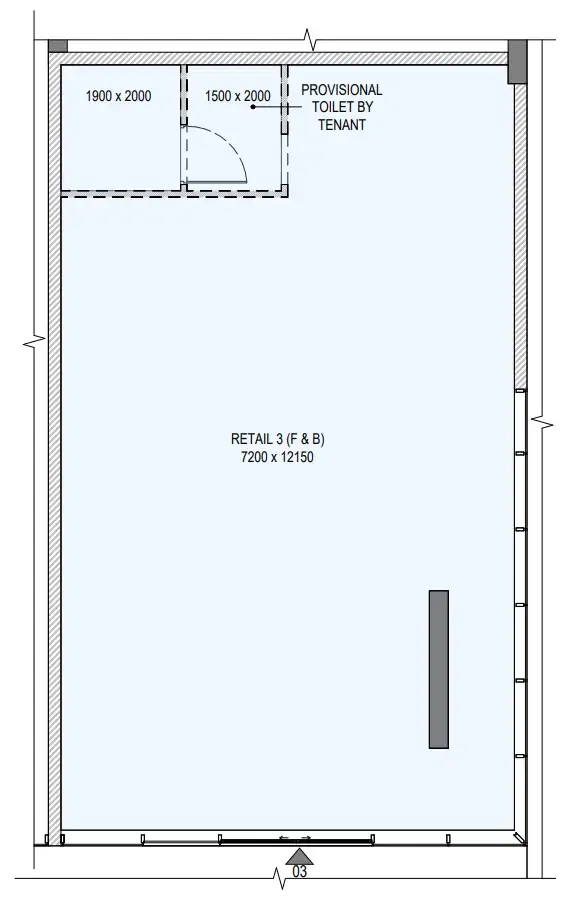  bedroom Retail floor plan at Valores Residences