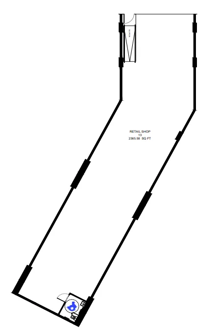  bedroom Retail floor plan at Binghatti Flare