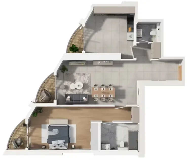 1 bedroom Apartments floor plan at Barajeel Towers