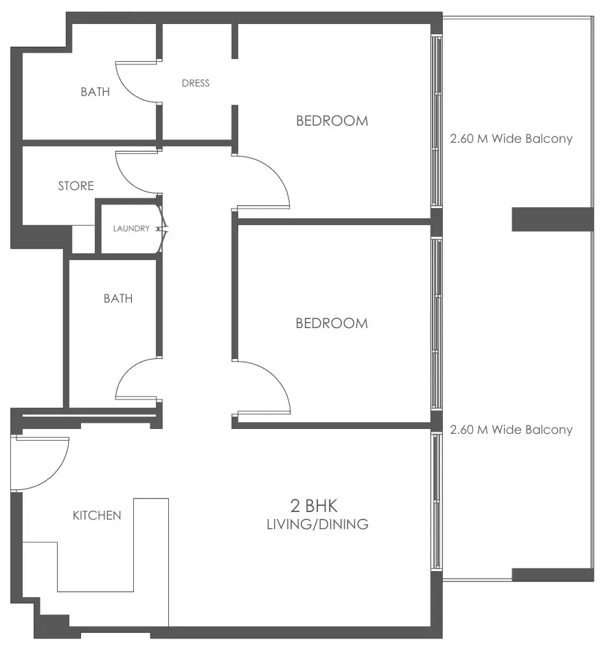 2 bedroom Apartments floor plan at Al Haseen Residences 5