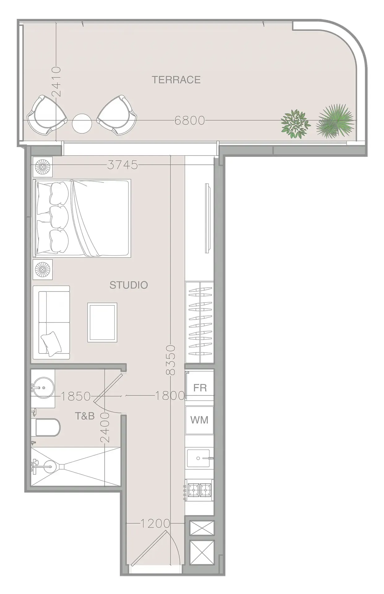 0 bedroom Apartments floor plan at ELAR1S Axis