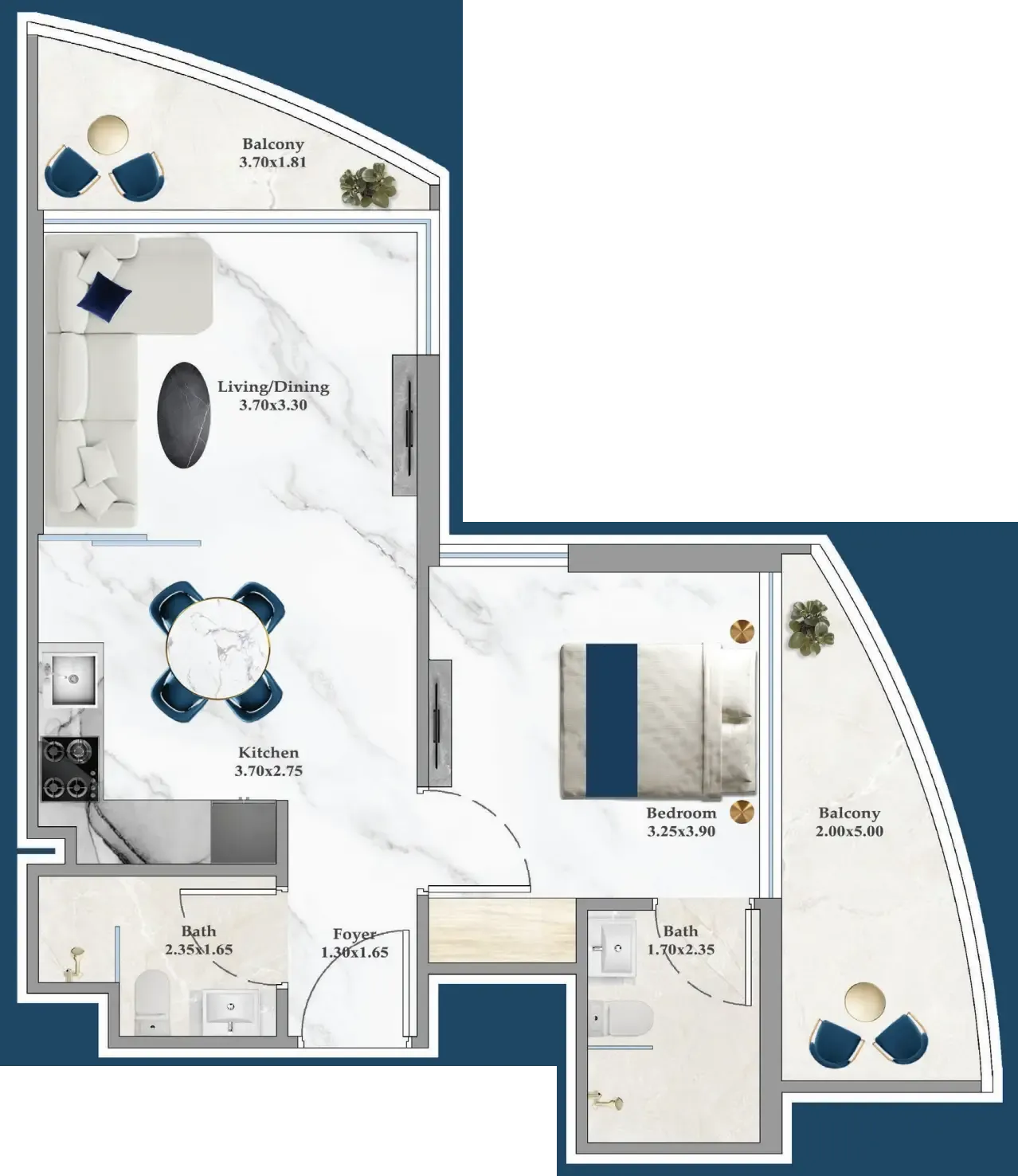 1 bedroom Apartments floor plan at Serenz