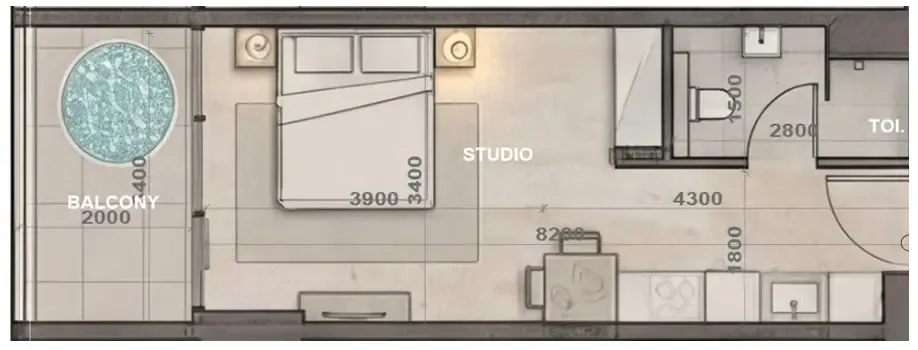 0 bedroom Apartments floor plan at Sky Harmony
