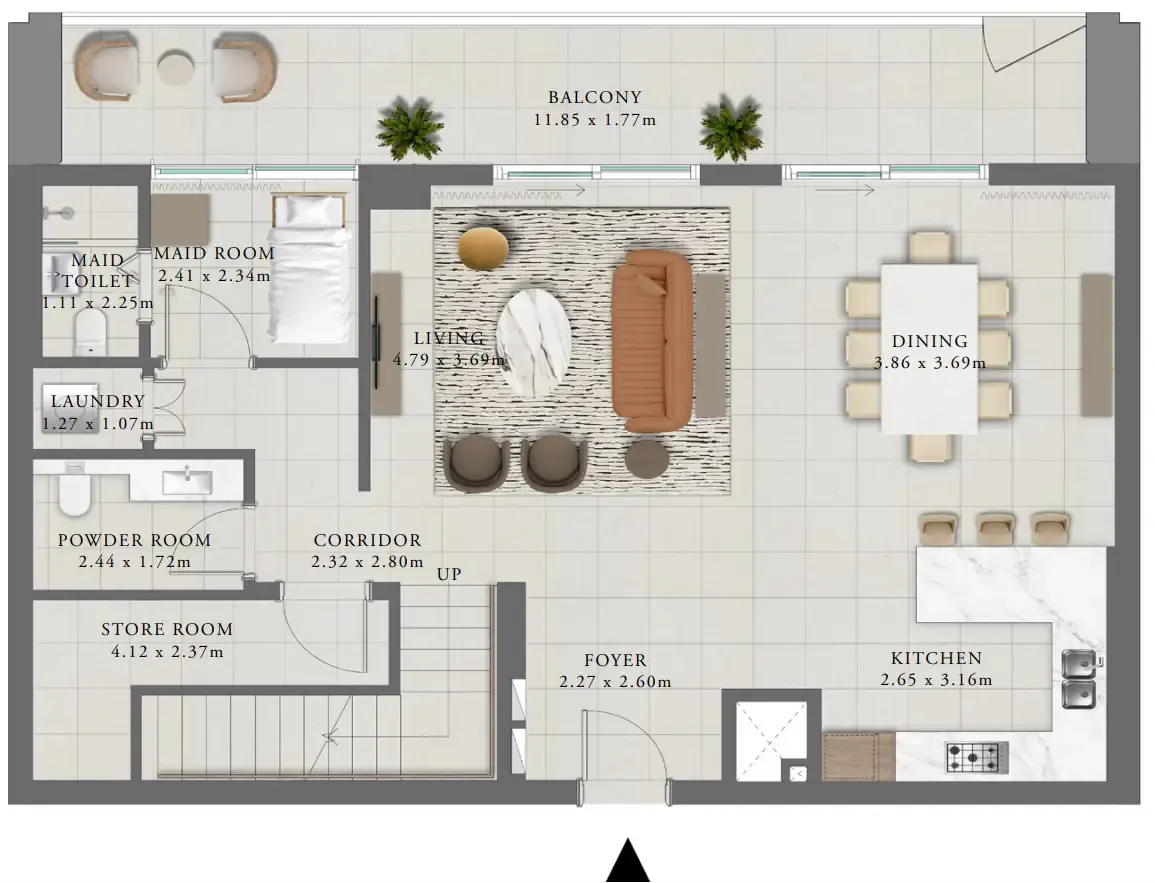 3 bedroom Townhouse floor plan at Golf Trails