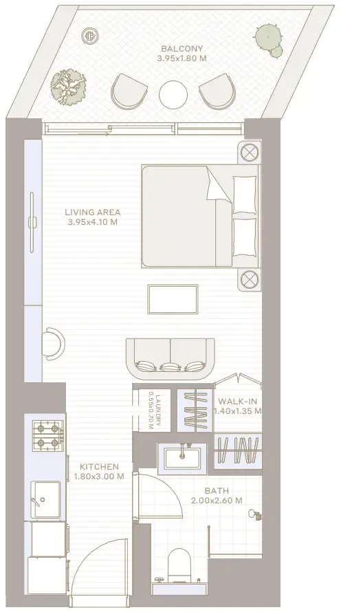 0 bedroom Apartments floor plan at Park Five