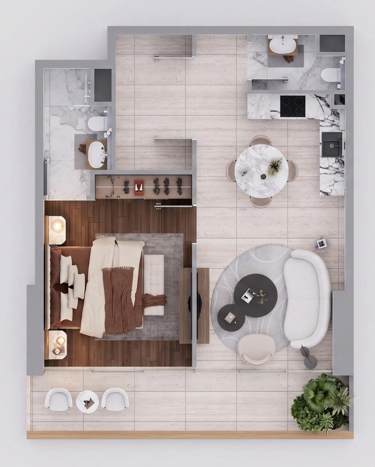 1.5 bedroom Apartments floor plan at Siana by Zoya
