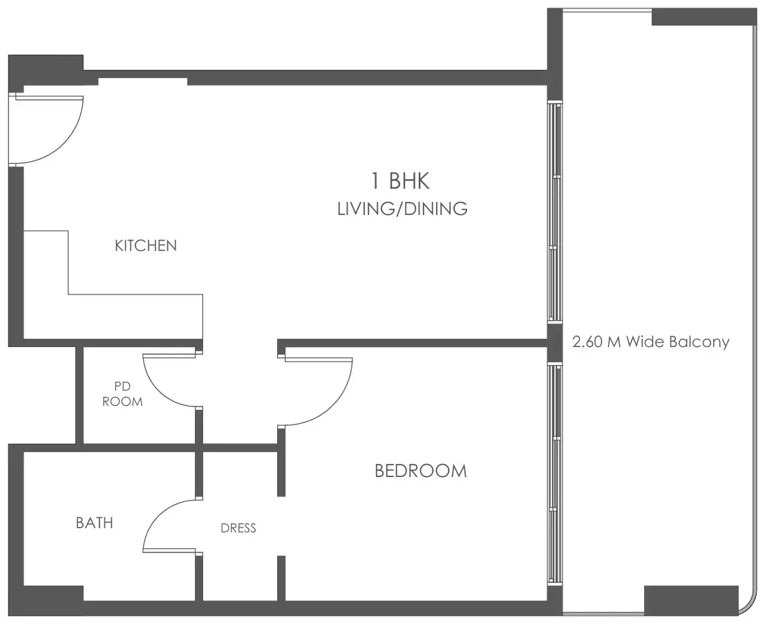 1 bedroom Apartments floor plan at Al Haseen Residences 5