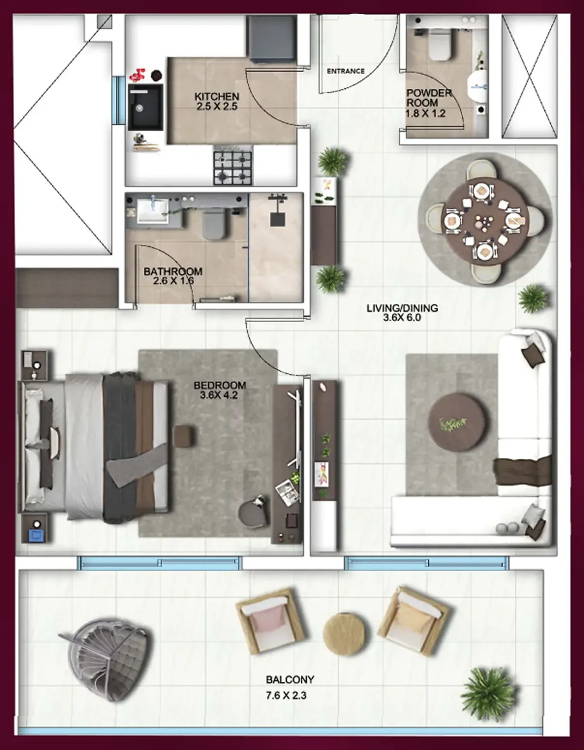 1 bedroom Apartments floor plan at Symbolic Altus