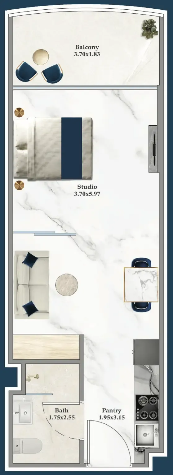 0 bedroom Apartments floor plan at Serenz