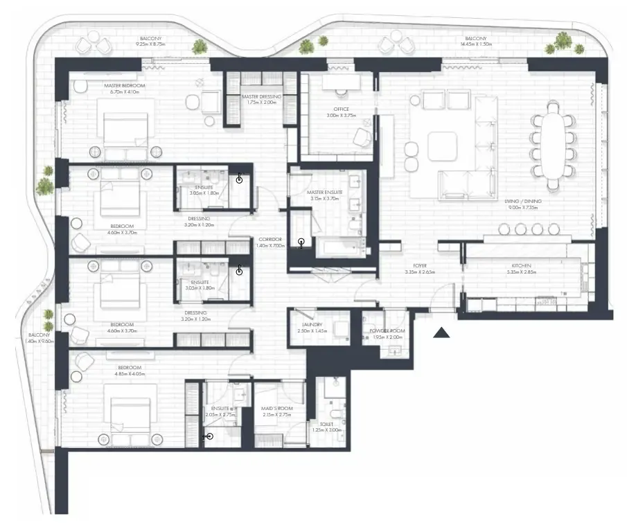 4.5 bedroom Apartments floor plan at Sunstone