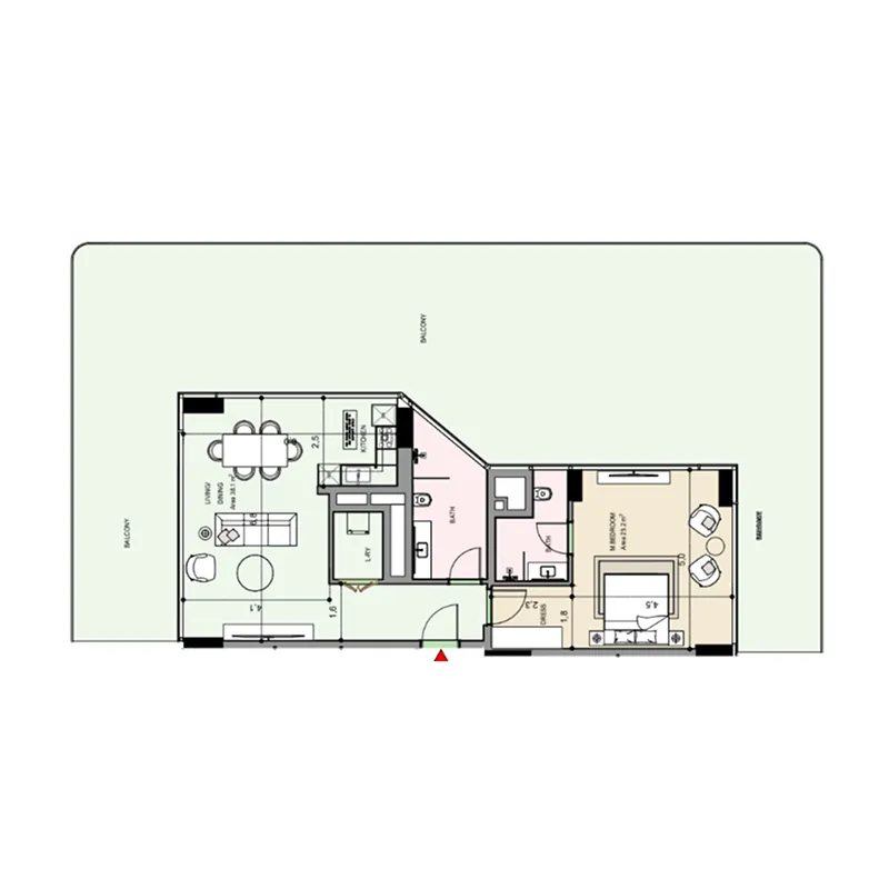 1 bedroom Apartments floor plan at Edgewater Residences 1, 2 and 3