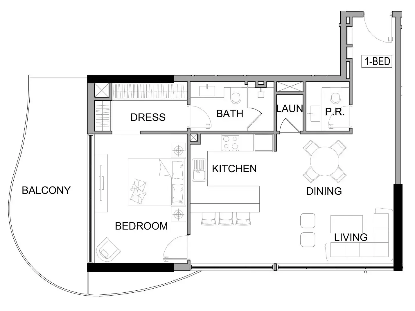 1 bedroom Apartments floor plan at Damac Lagoons Views Phase 3