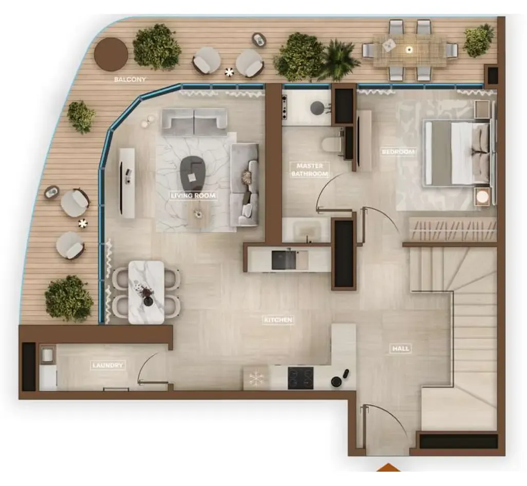 3 bedroom Apartments floor plan at Sky Hills Astra