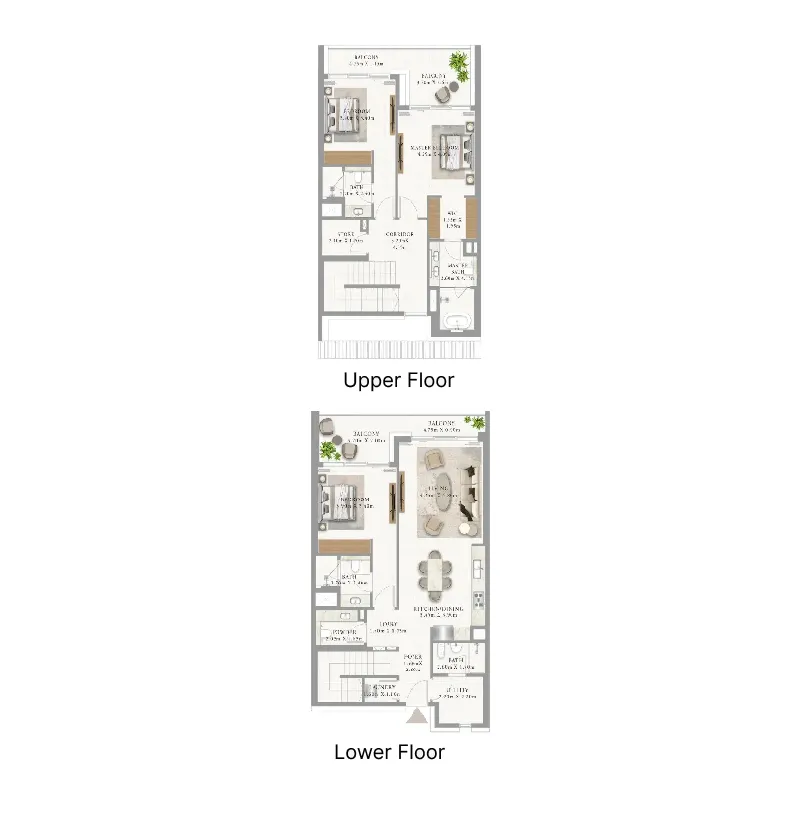 3 bedroom Townhouse floor plan at Address Residences Al Marjan Island