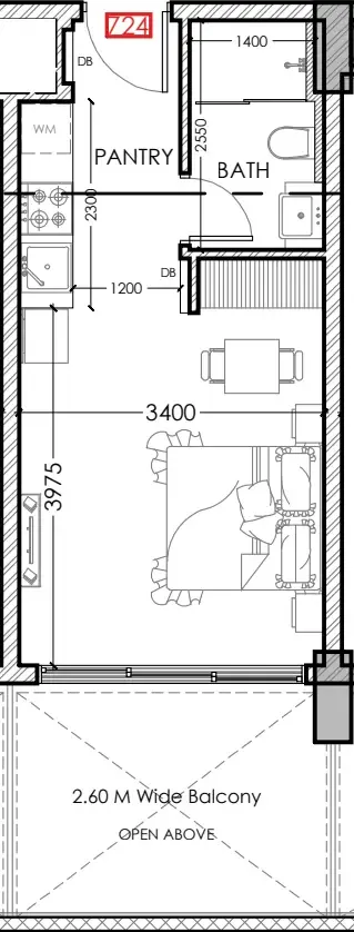 0 bedroom Apartments floor plan at Al Haseen Residences 5