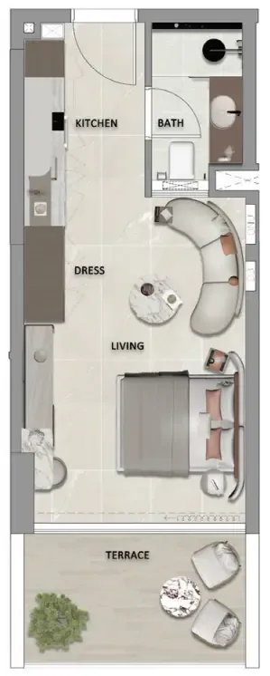 0 bedroom Apartments floor plan at South Lofts